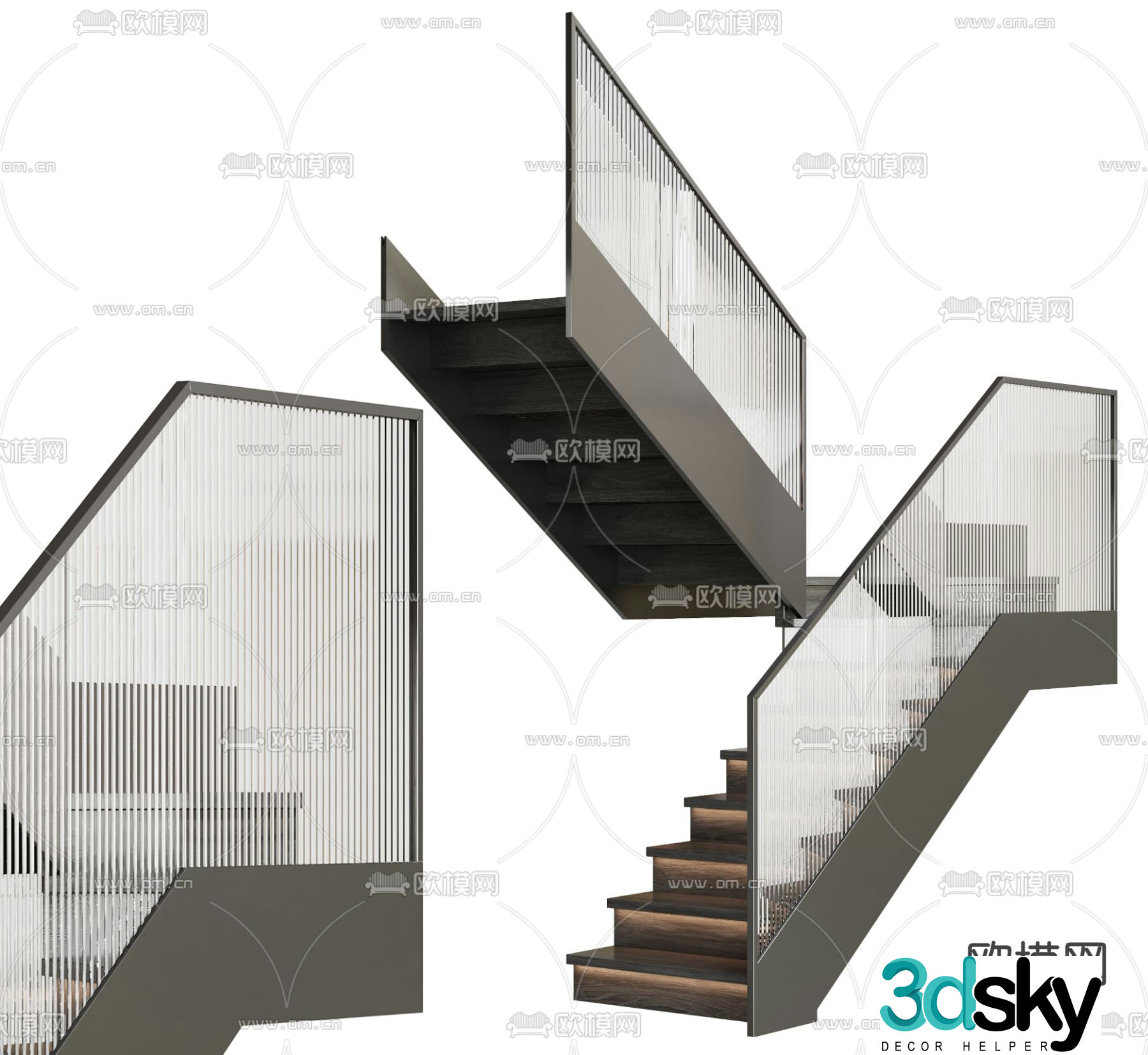 Handrail staircase 3d model