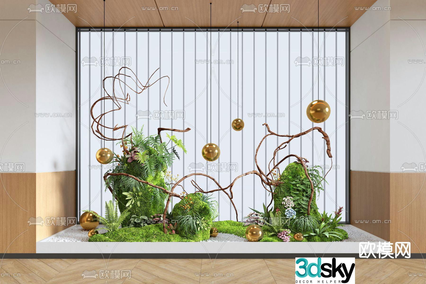 Indoor landscape landscaping landscape sketch 3d model
