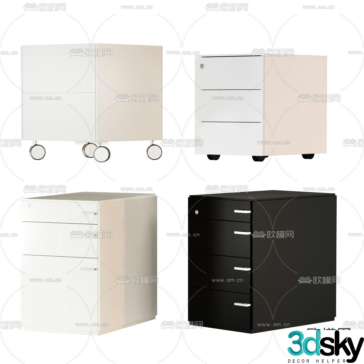 Office file cabinet file storage cabinet 3d model