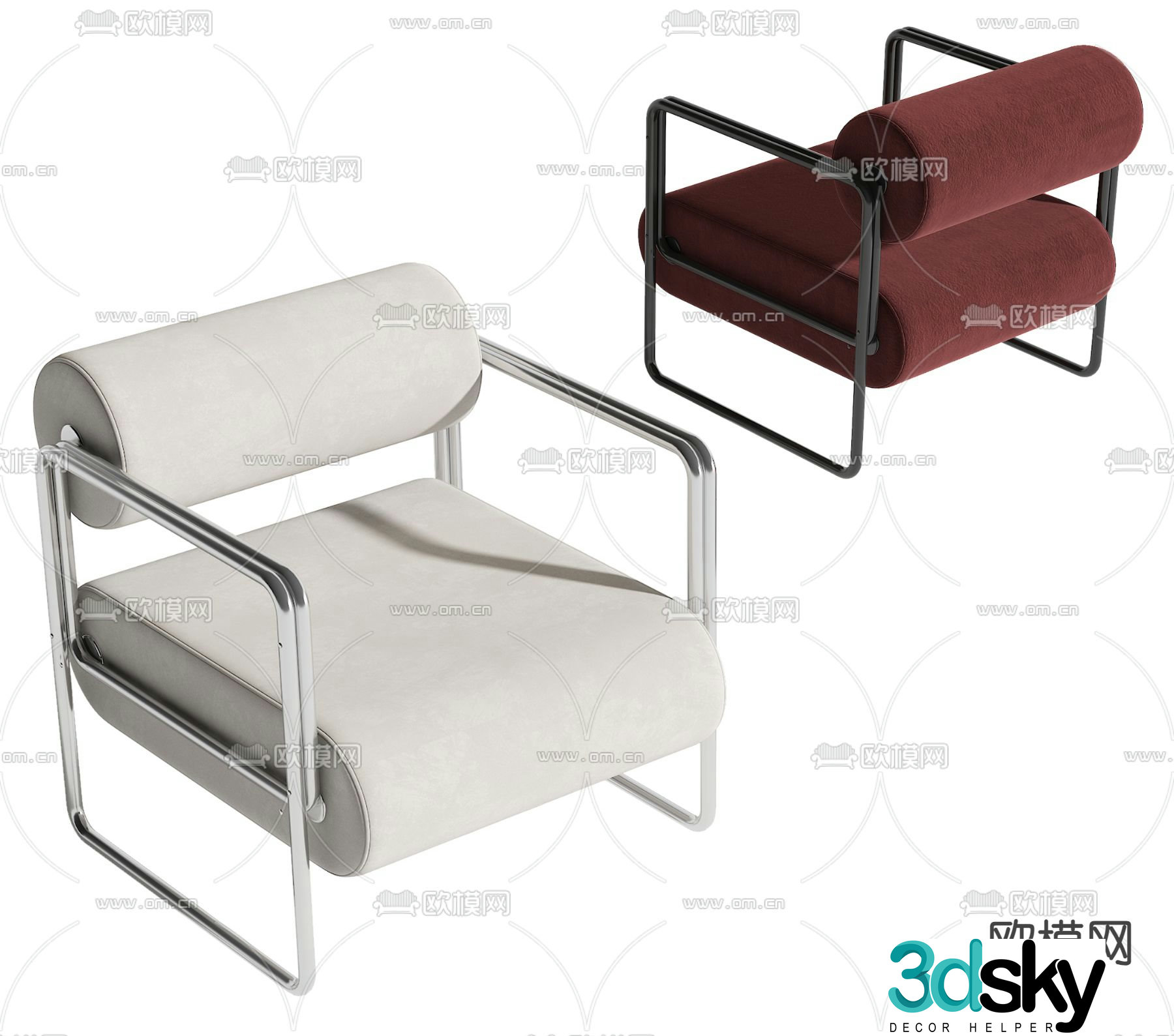 Modern leisure chair seat 3d model