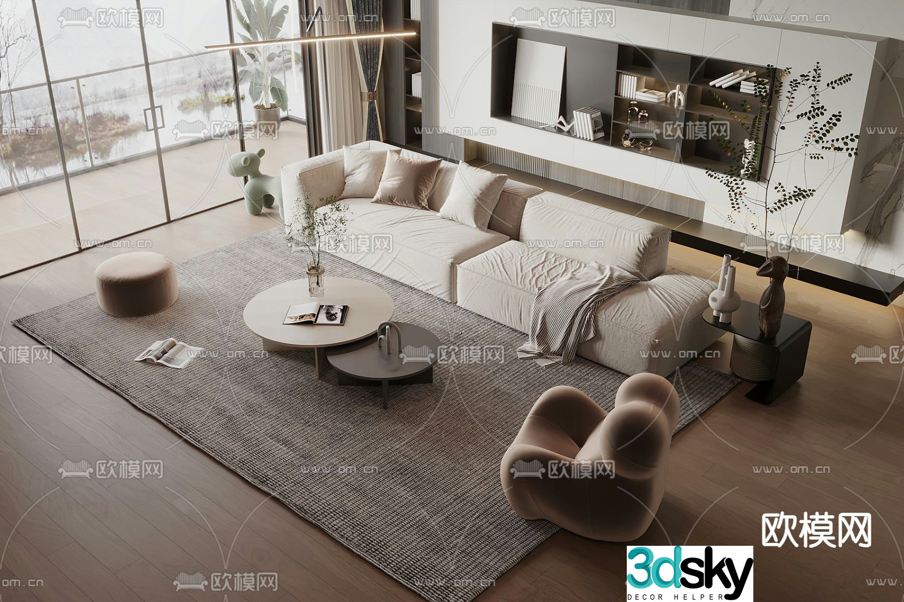 Modern sofa modular sofa 3d model