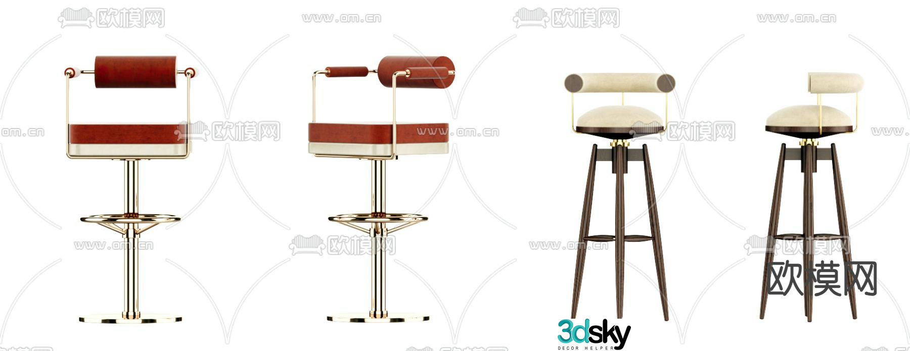 Modern bar chair 3d model