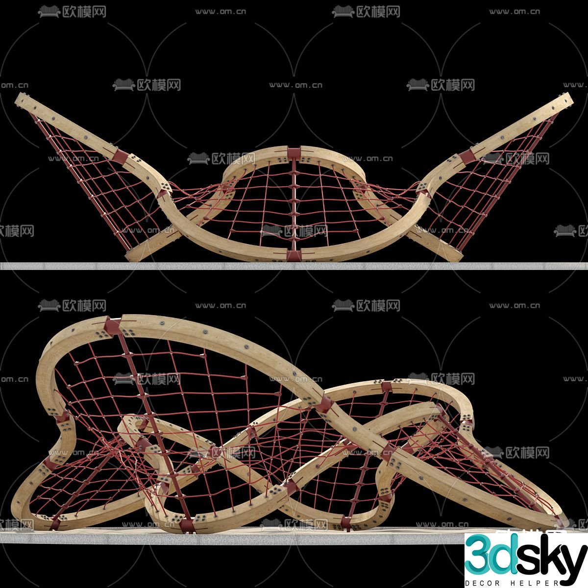 Modern children's climbing frame 3d model