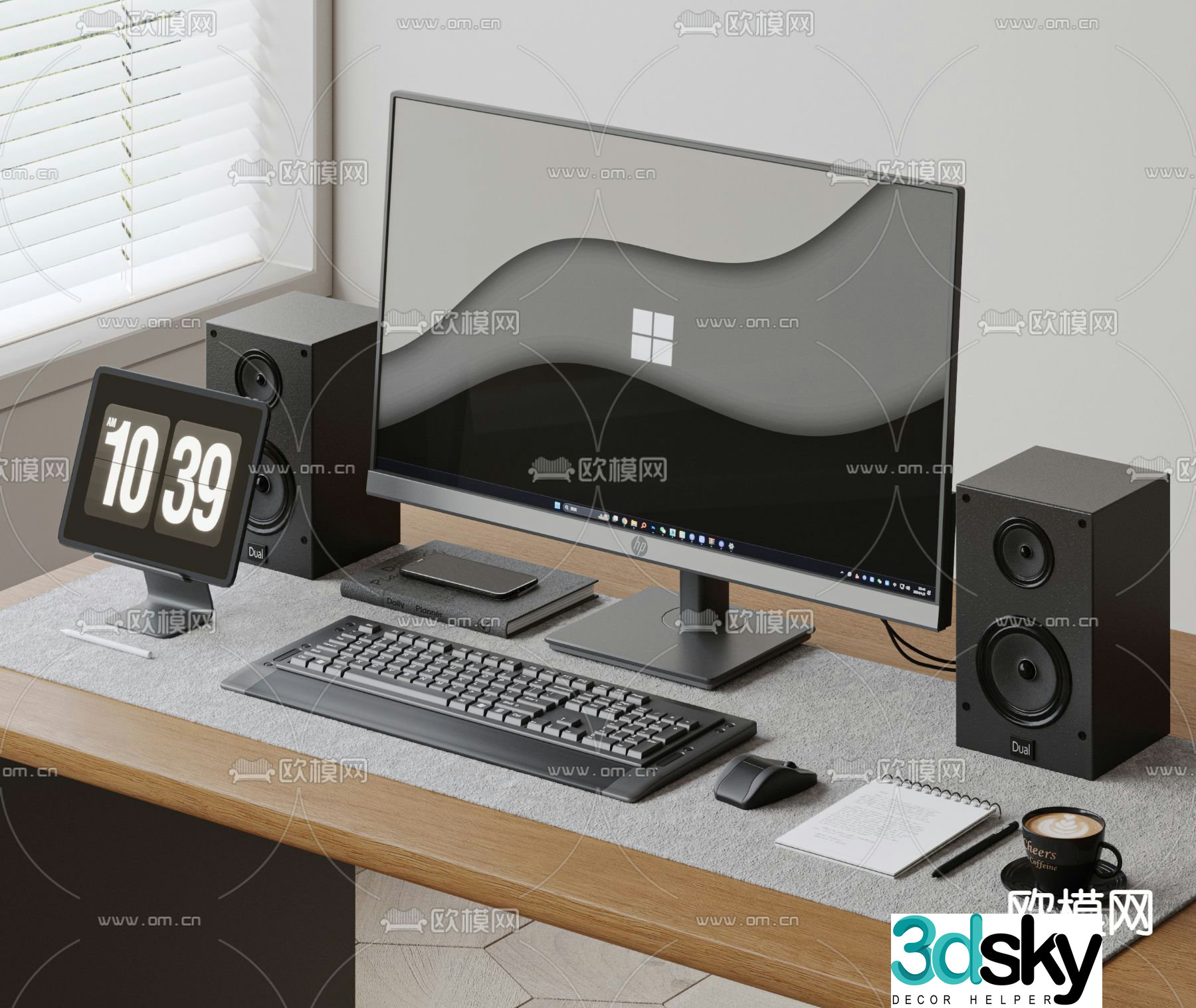 computer audio office supplies 3d model