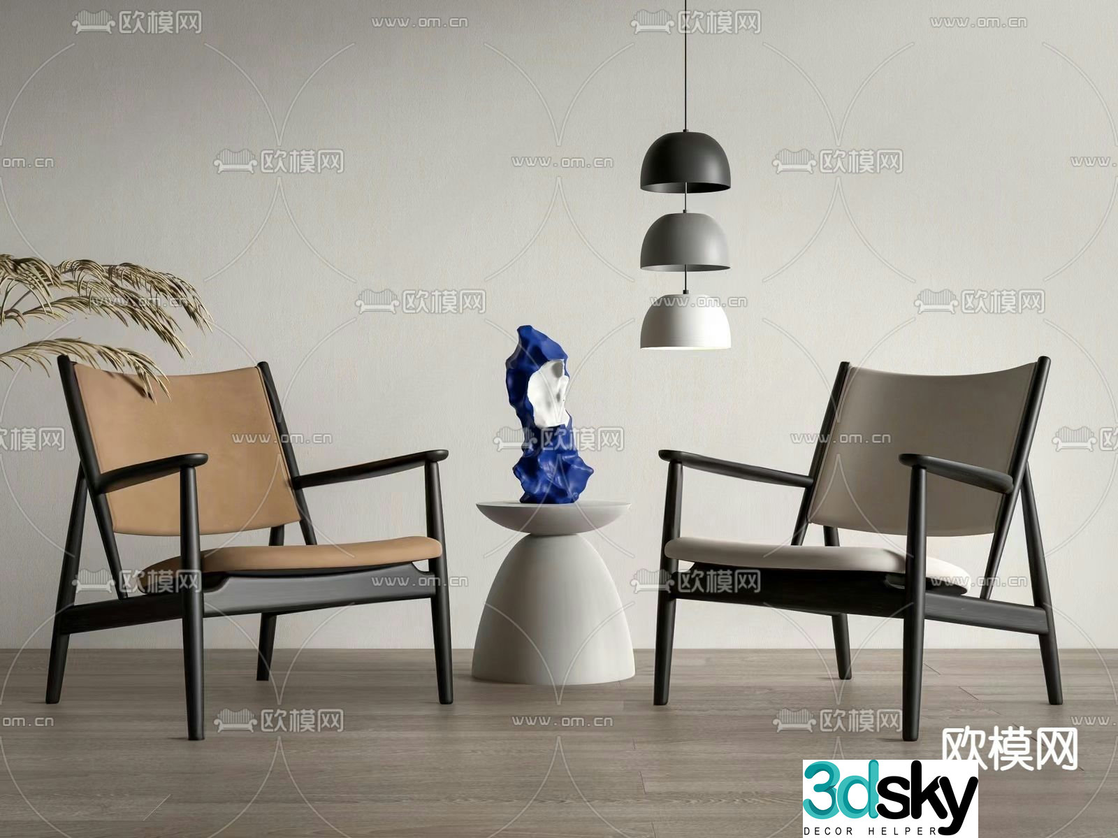 Modern leisure chair armchair 3d model