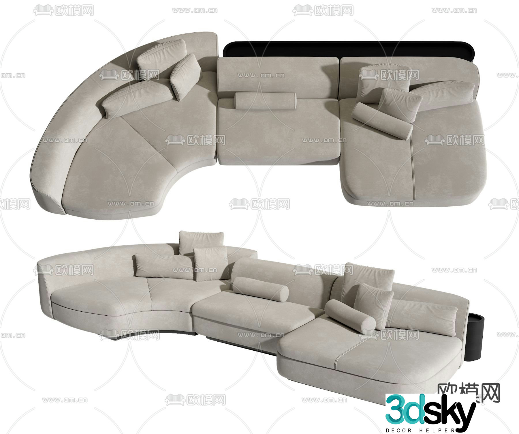 Corner sofa multi-person sofa 3d model
