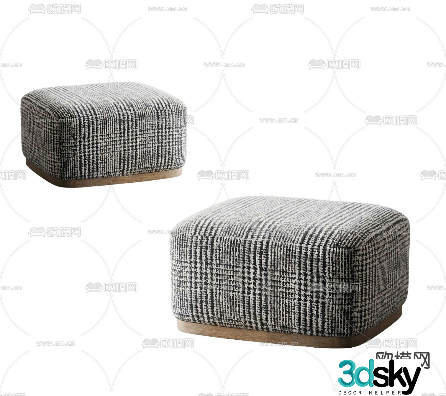 Stool sofa stool shoe changing stool footrest 3D model