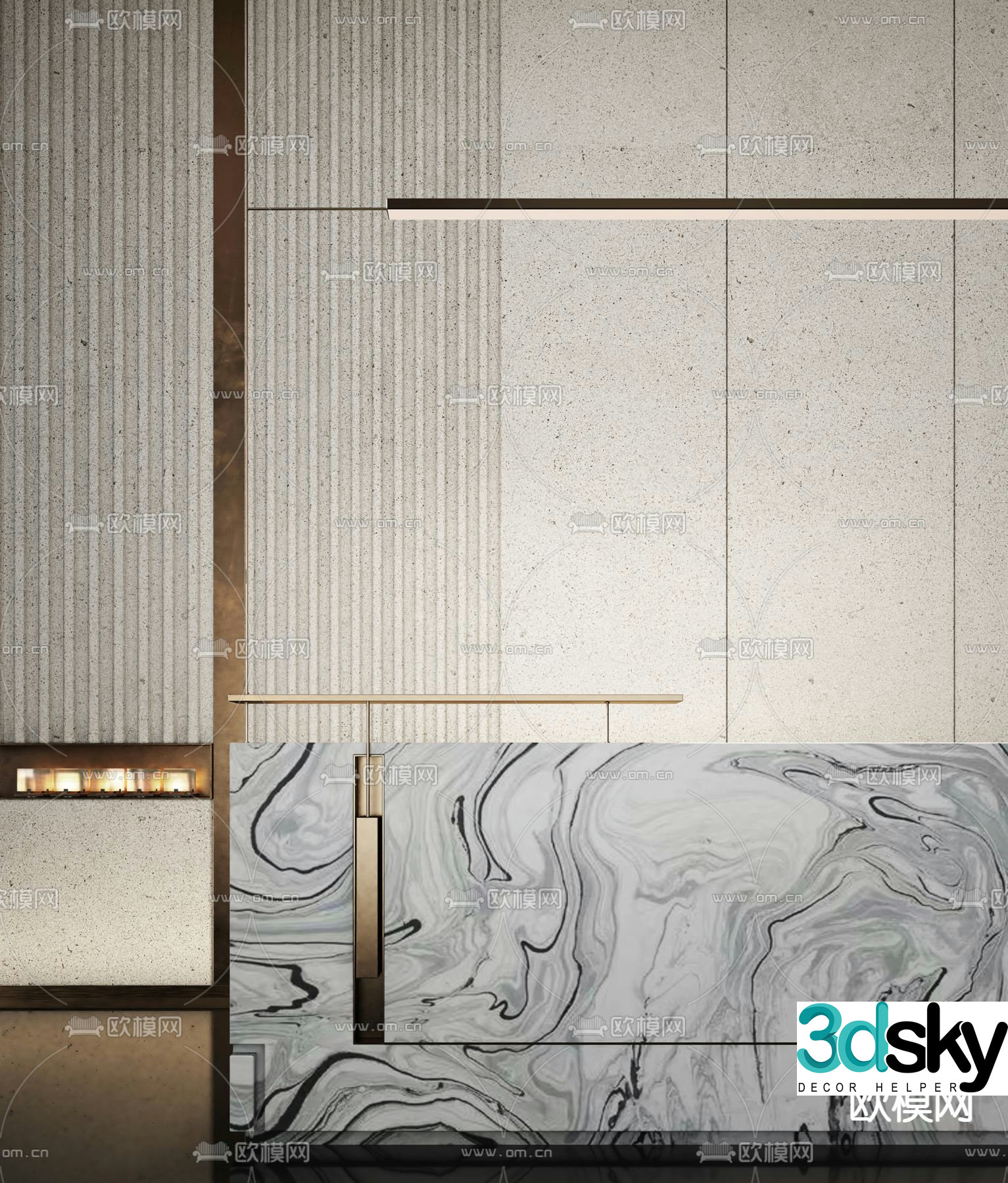 Modern front desk reception desk service desk 3d model