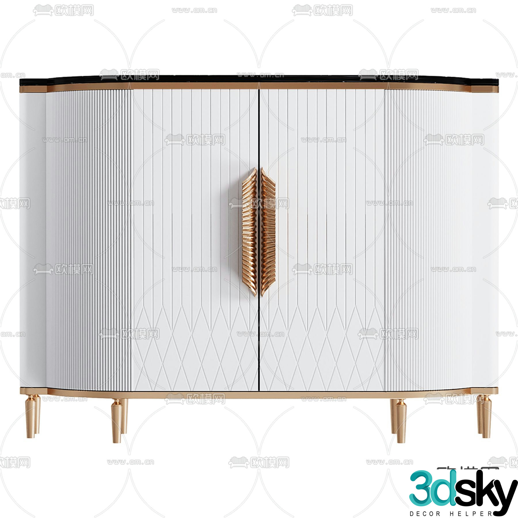 Homary Light luxury entrance cabinet side cabinet 3D model