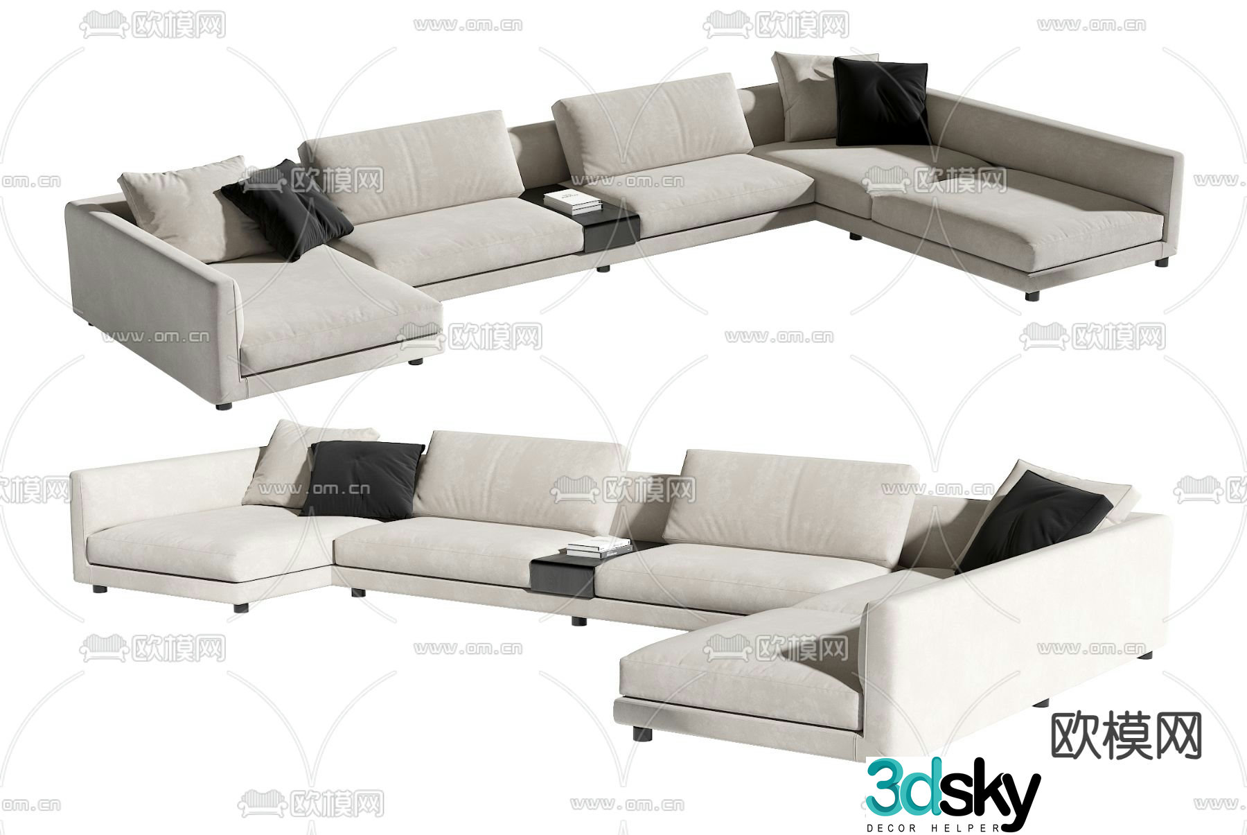 Multi-person sofa corner sofa 3d model