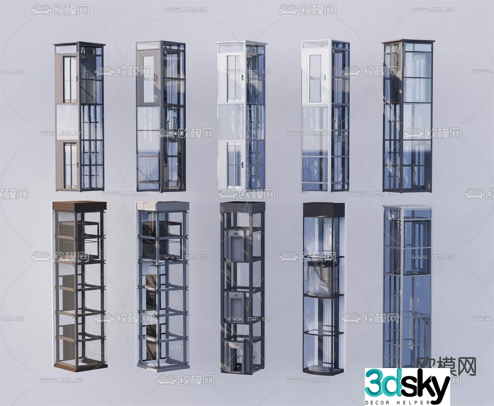 Sightseeing elevator helicopter 3d model