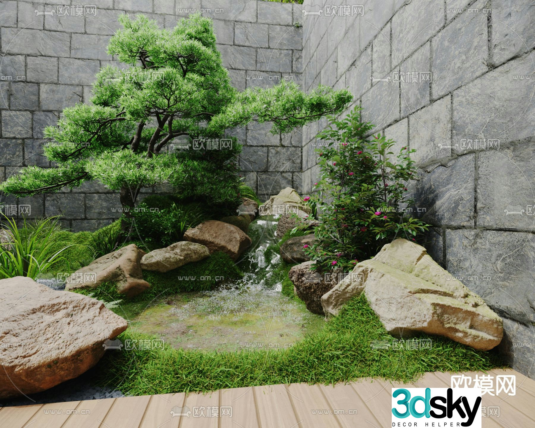 Landscape sketch plant landscaping Tingbu 3D model
