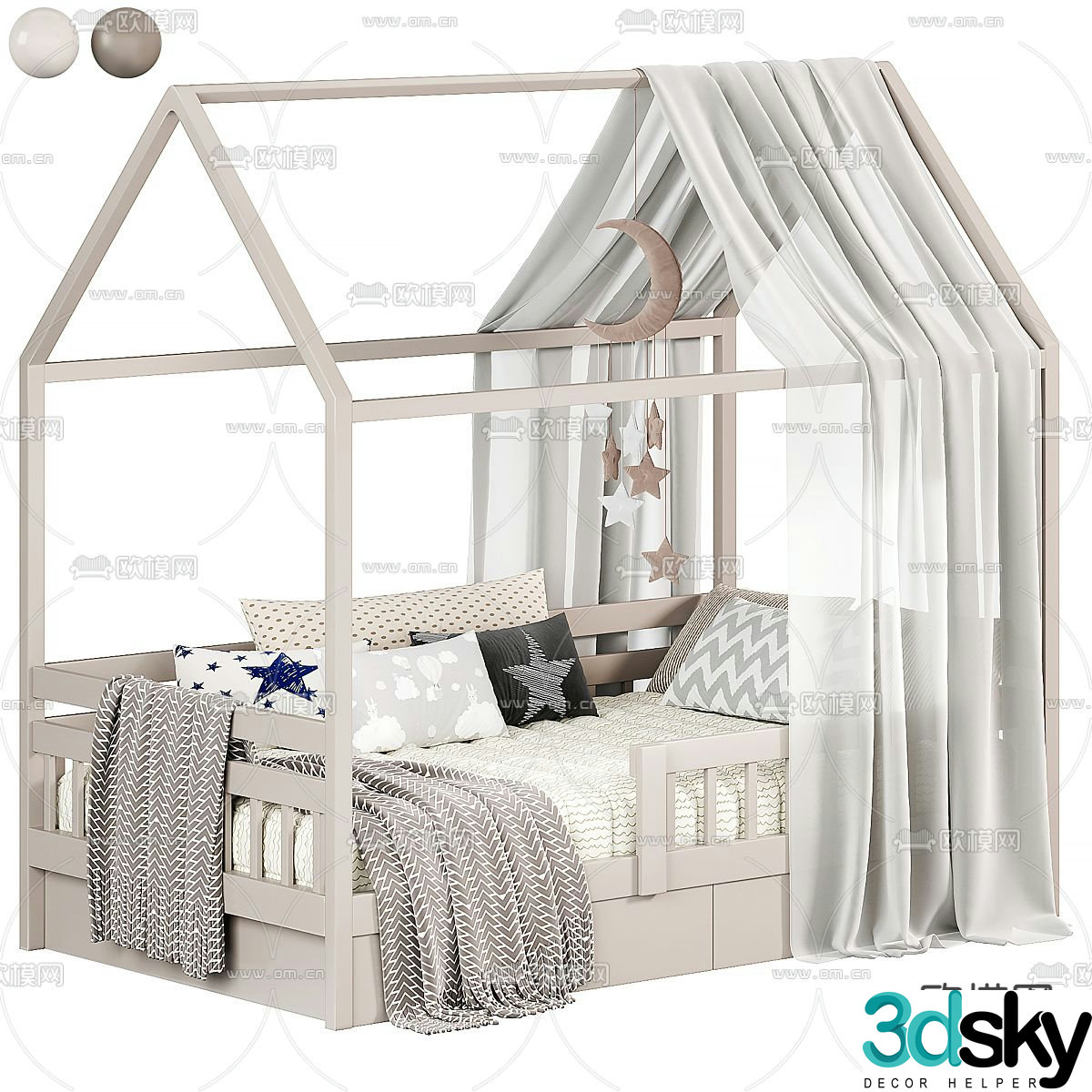 Modern children’s bed 3d model