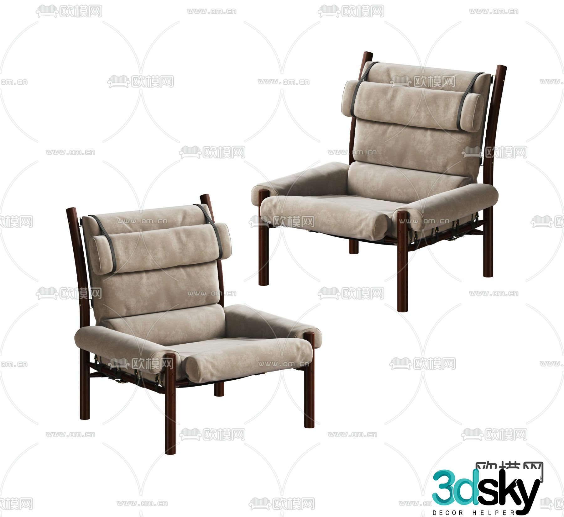 Modern single chair 3d model