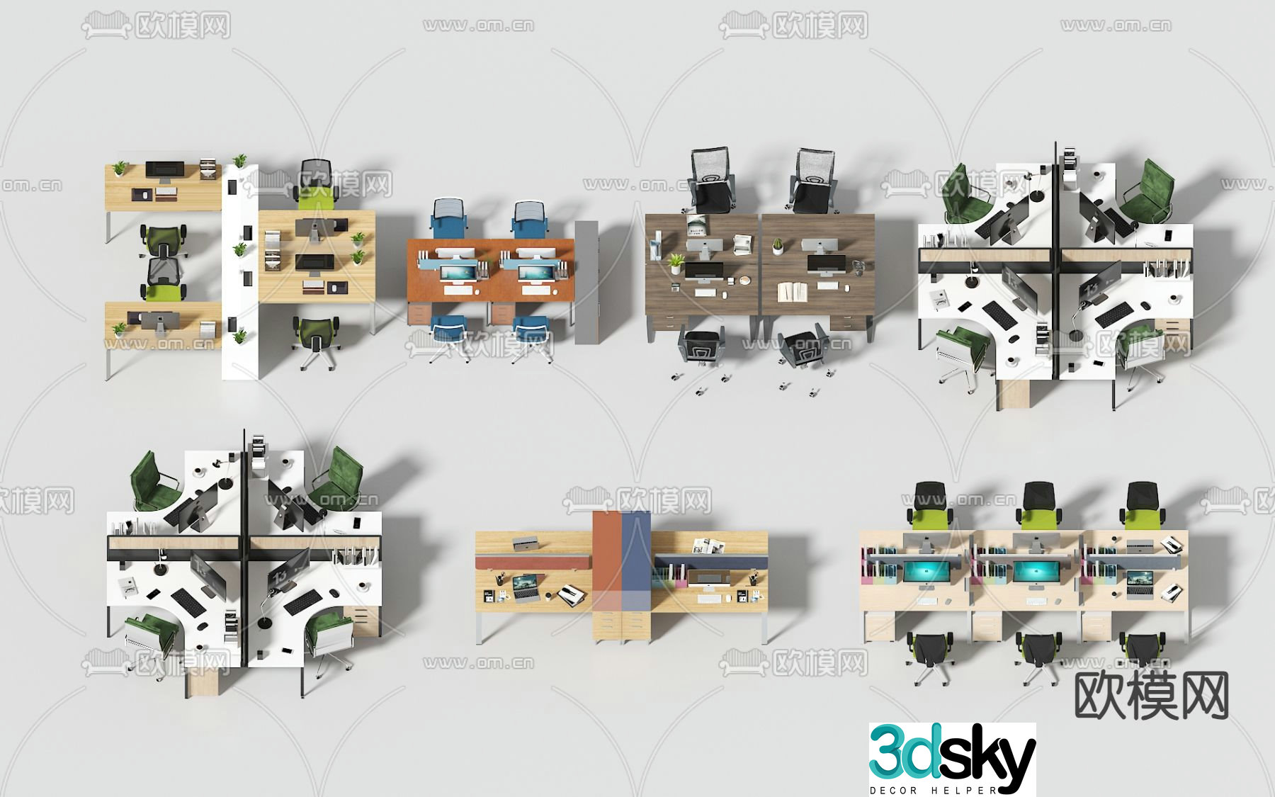Modern office booth 3d model