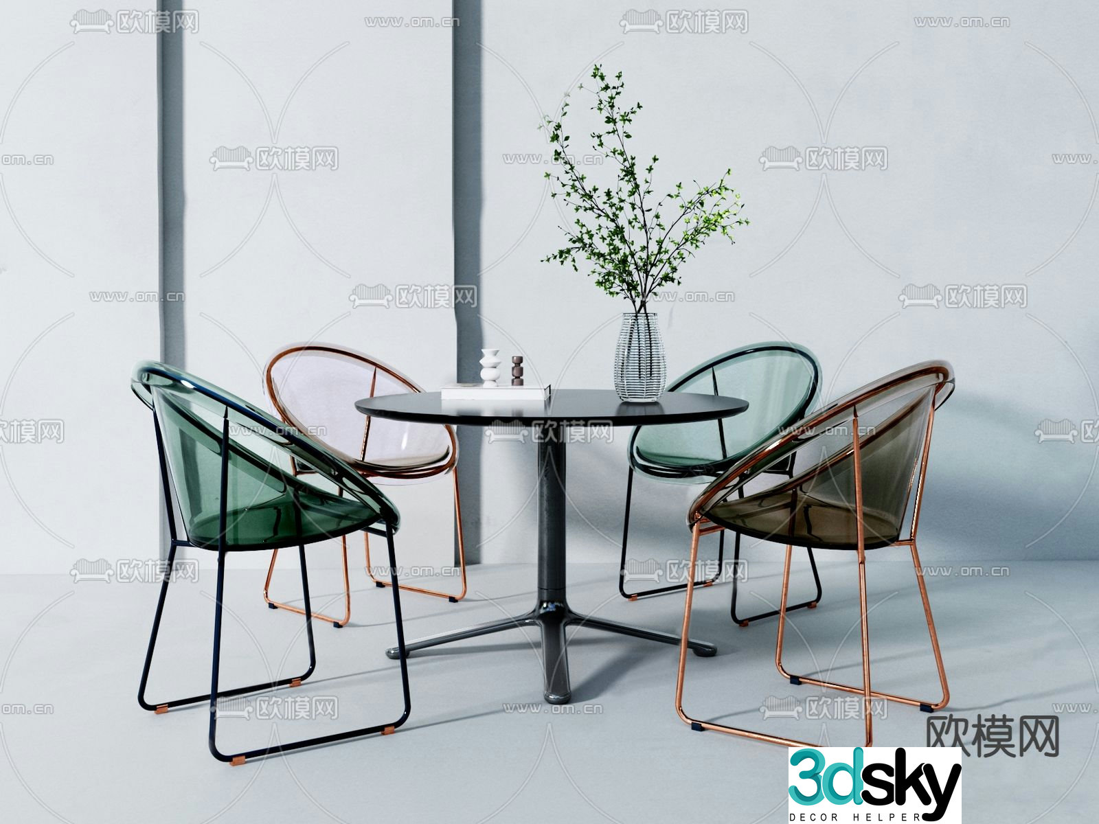 Leisure tables and chairs Negotiation tables and chairs 3d model