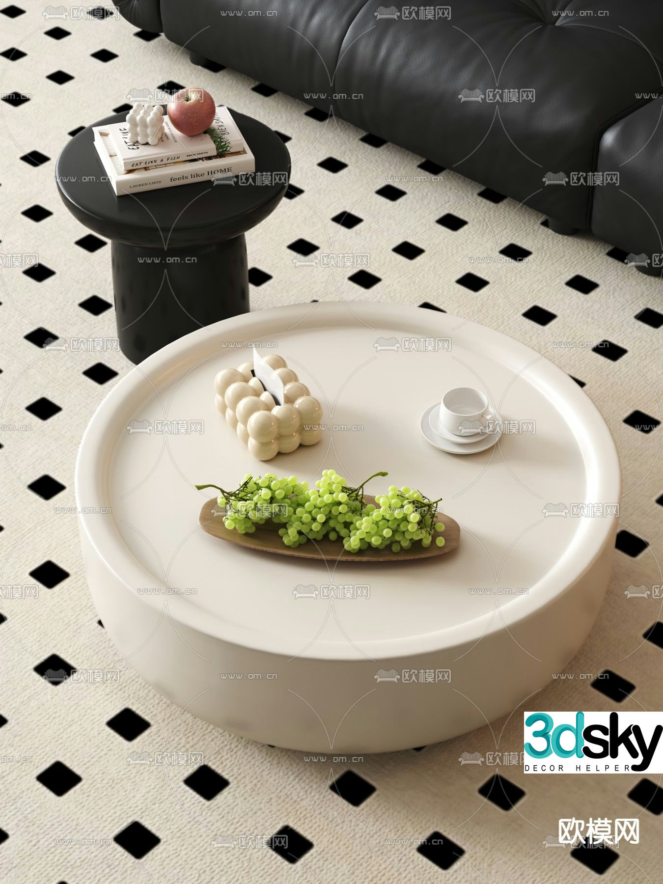 Creamy wind mother coffee table 3d model