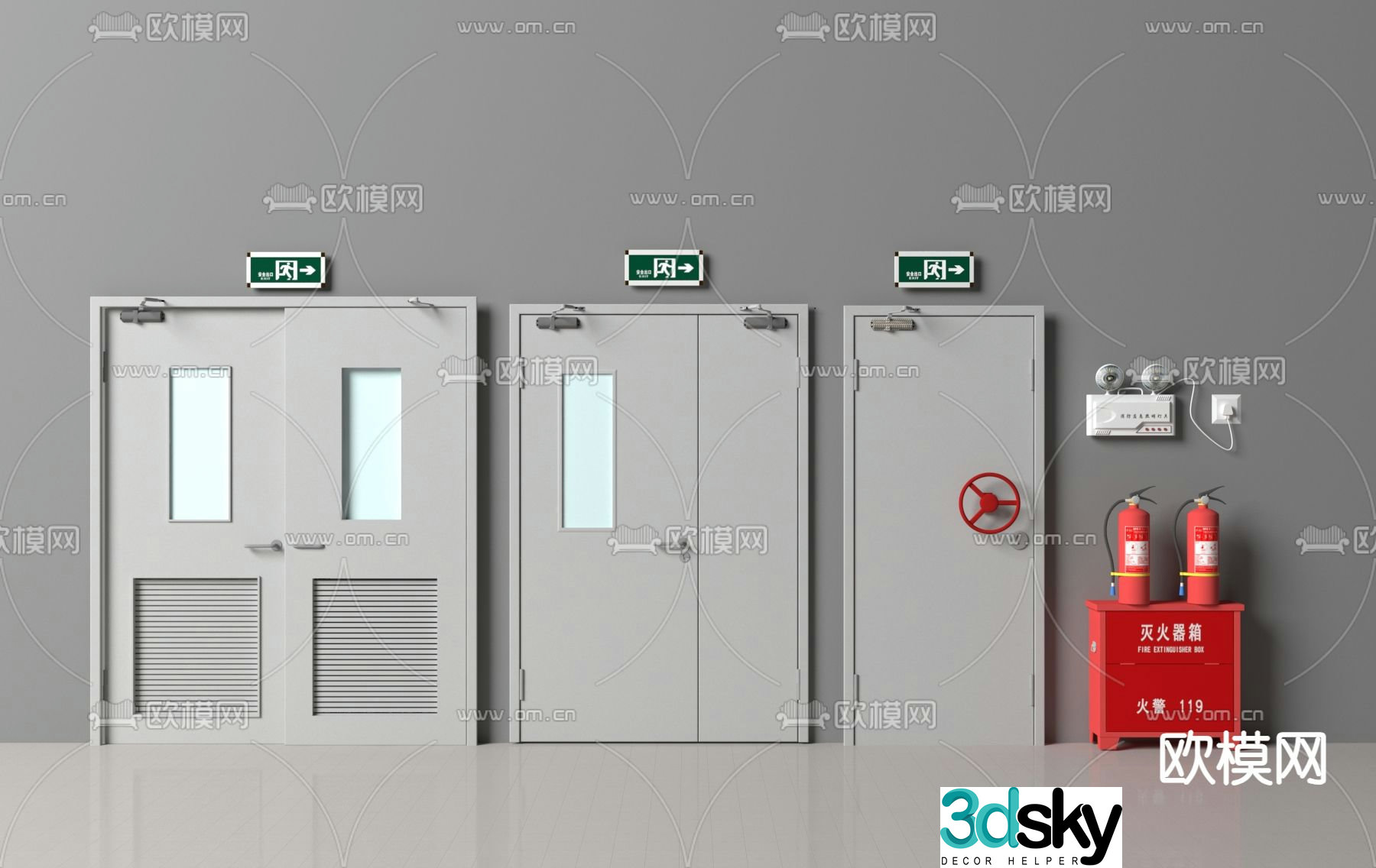 fire door fire door safety door 3d model