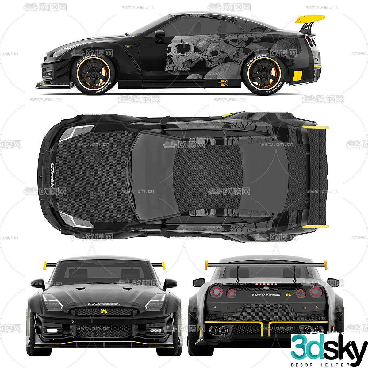 Nissan GTR R35 Nismo Car Racing Sports Car 3d model