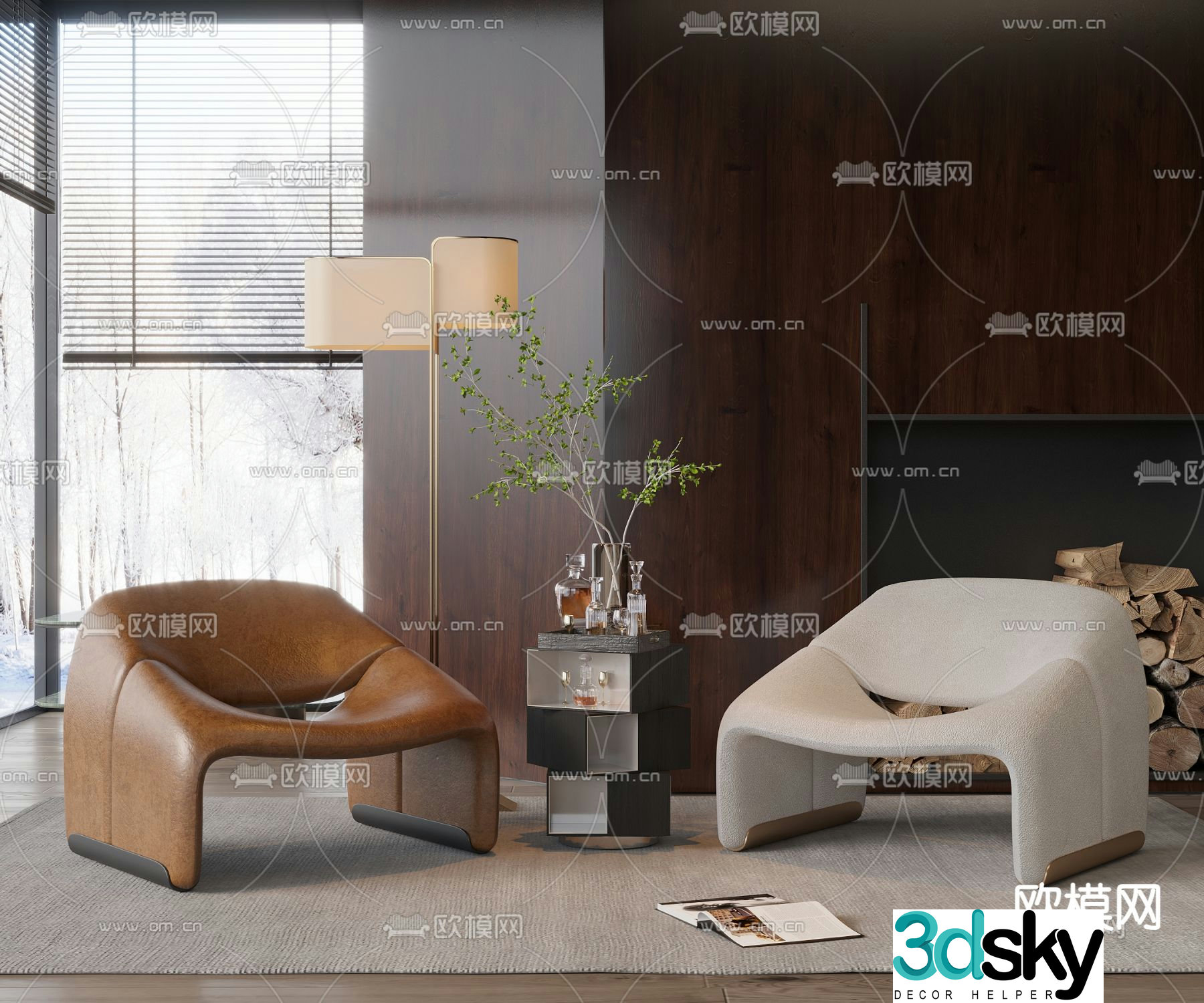 Modern leisure chair 3d model