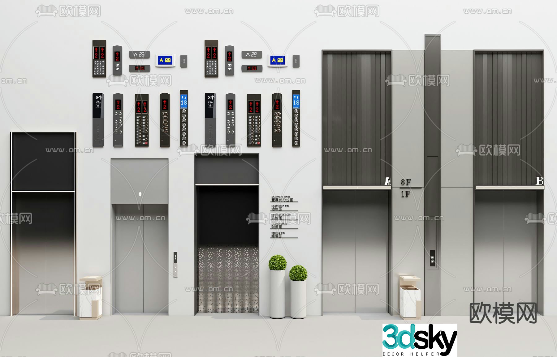 Lift elevator elevator button 3d model