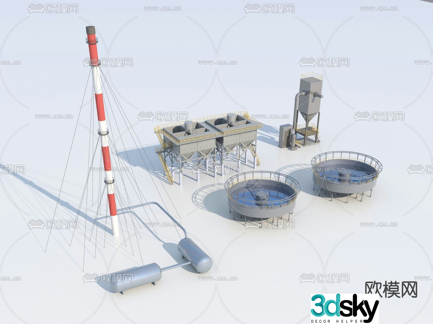 Shallow air flotation machine mortar mixer 3D model