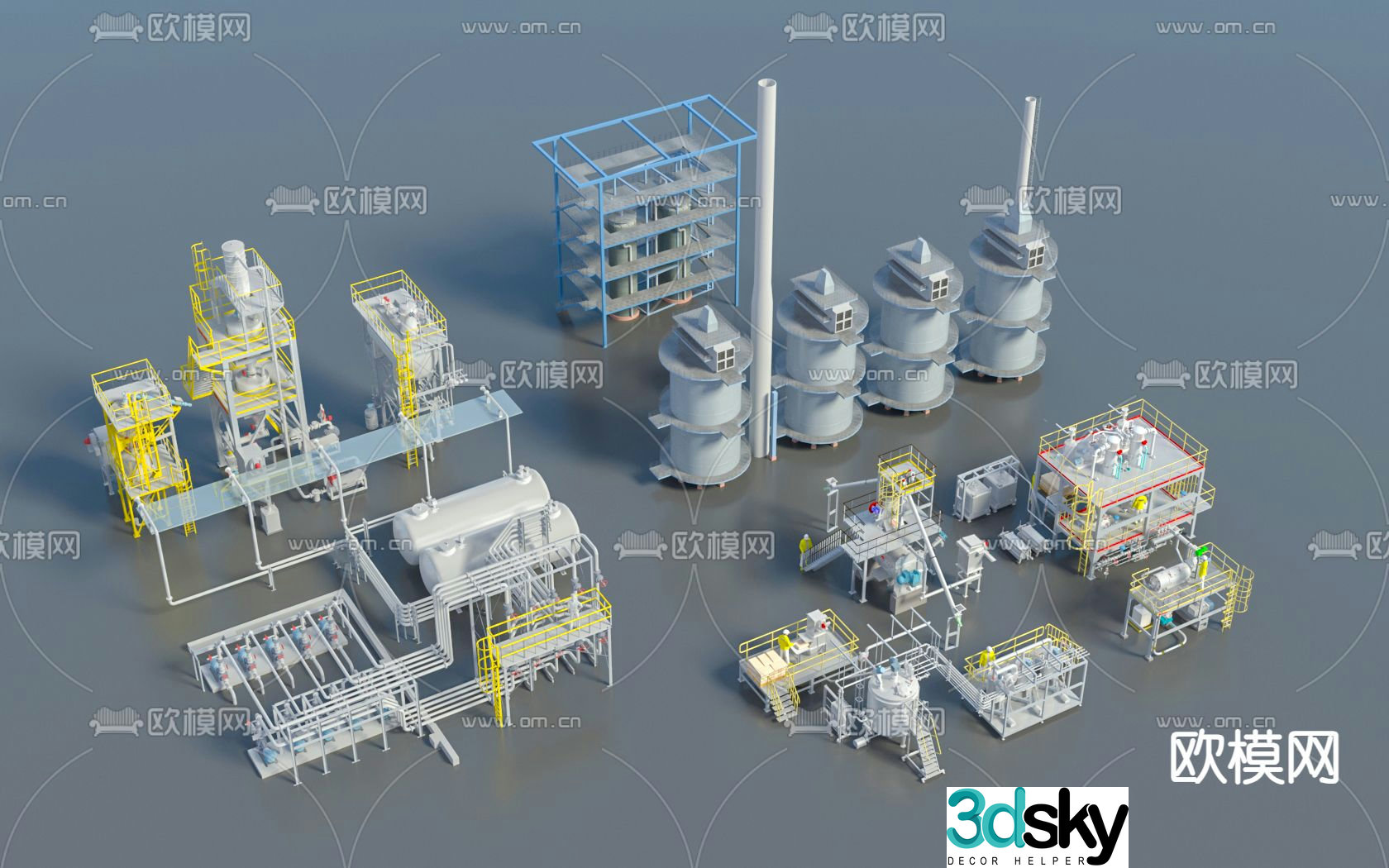 Industrial equipment chemical equipment 3d model