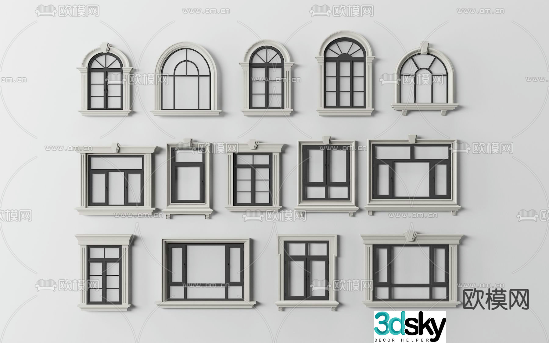 European style window cover window 3d model