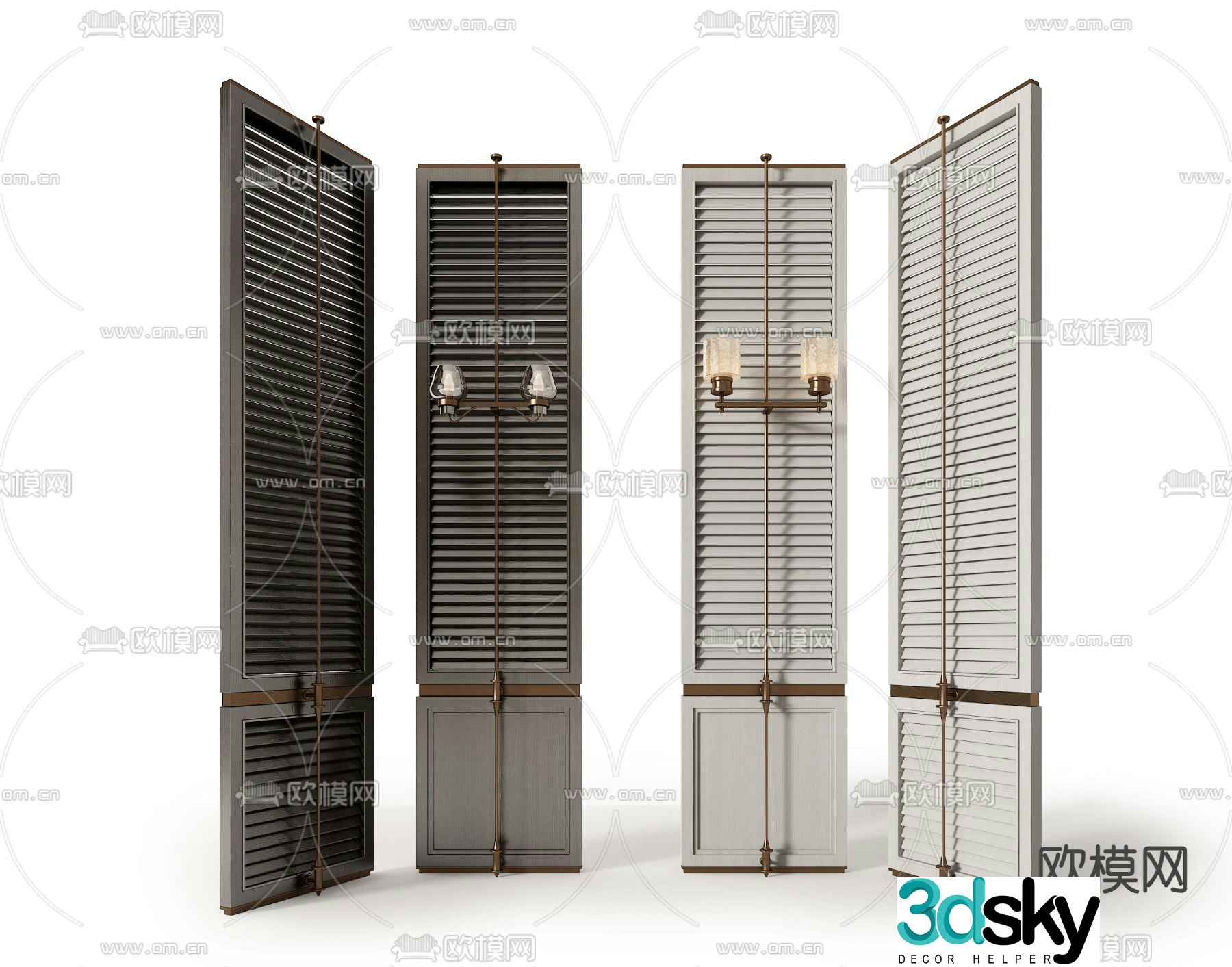 Hotel screen Solid wood screen Hollow screen 3d model