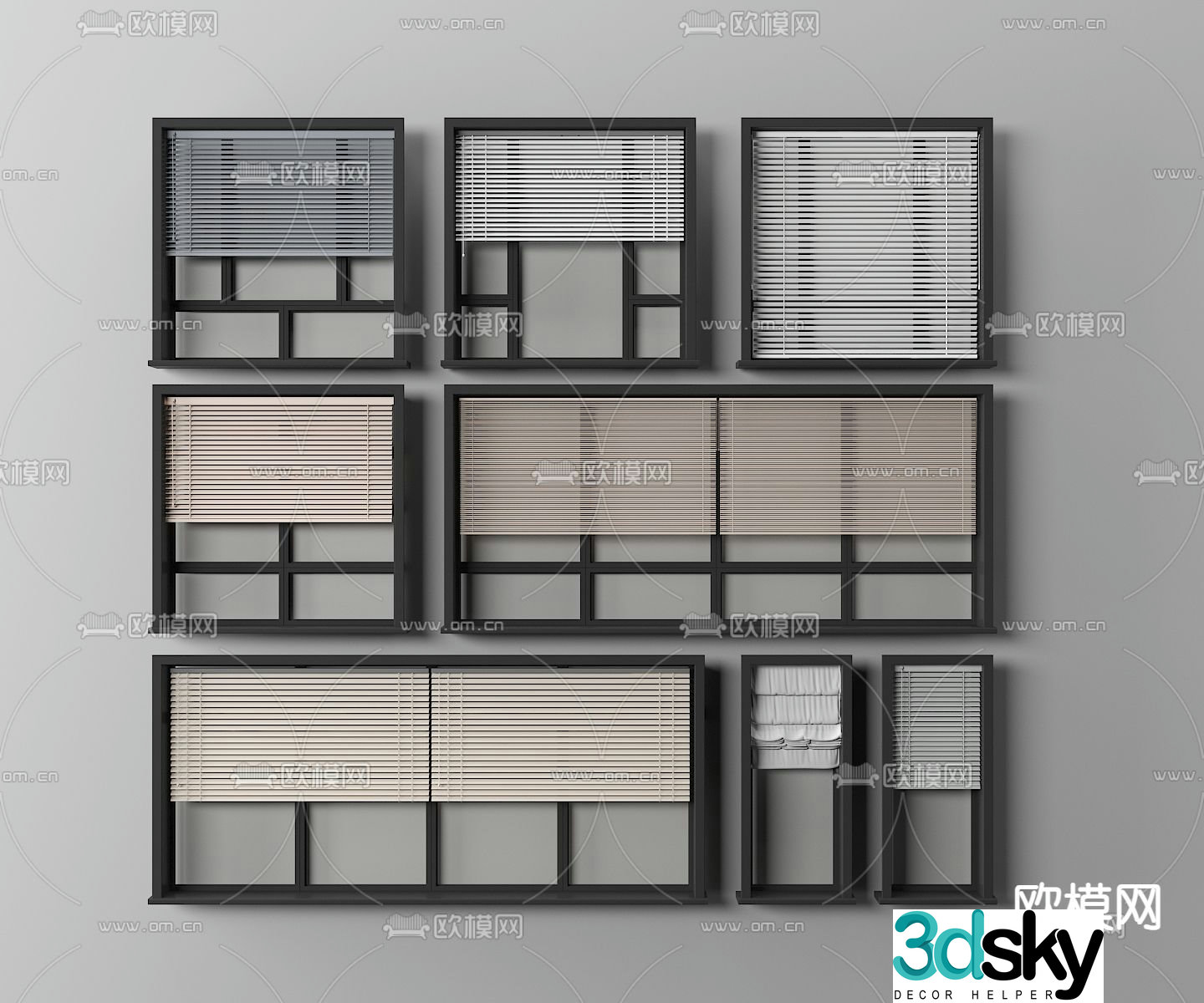 Modern blinds 3d model