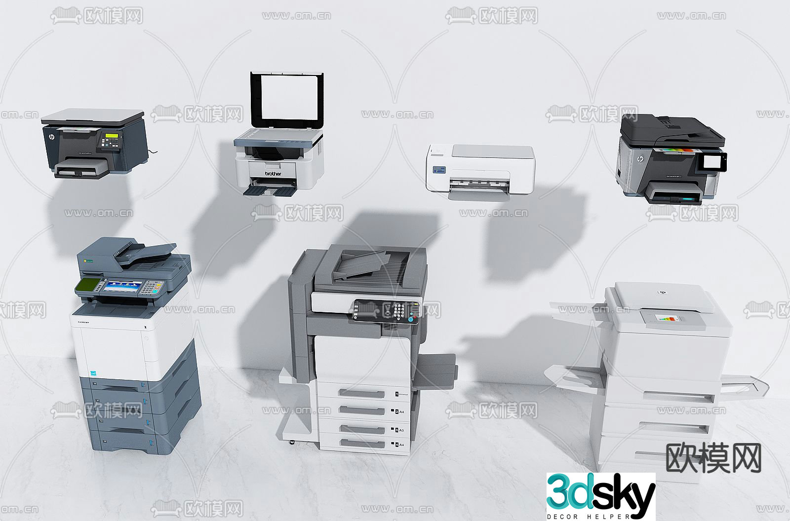 Modern printer copier 3d model