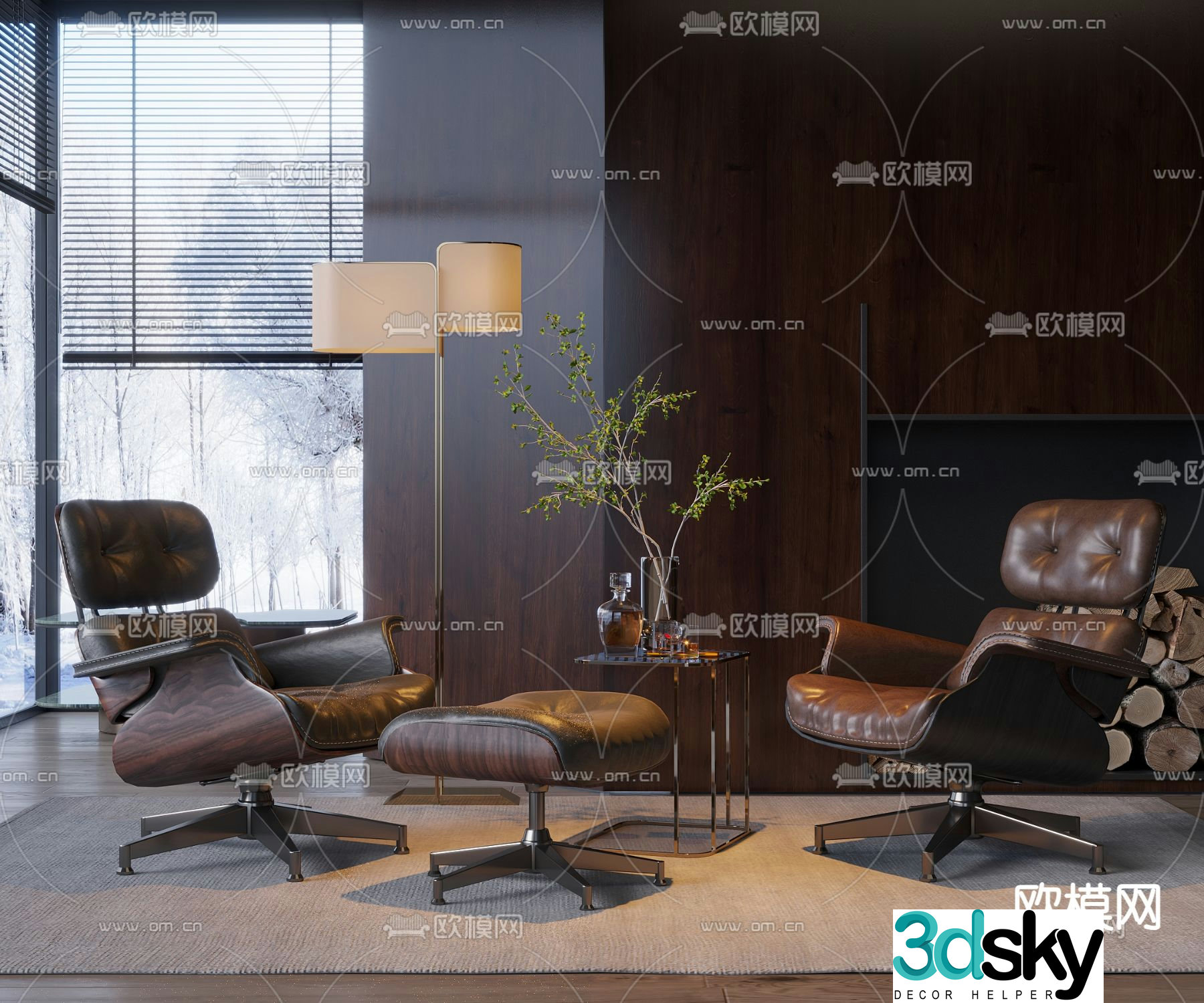 Modern lounge chair 3d model