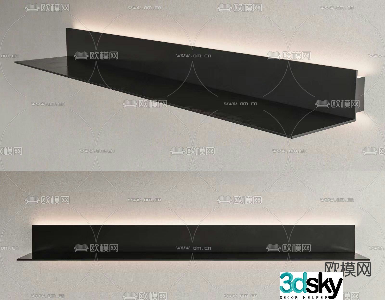 Modern laminate wall light 3d model
