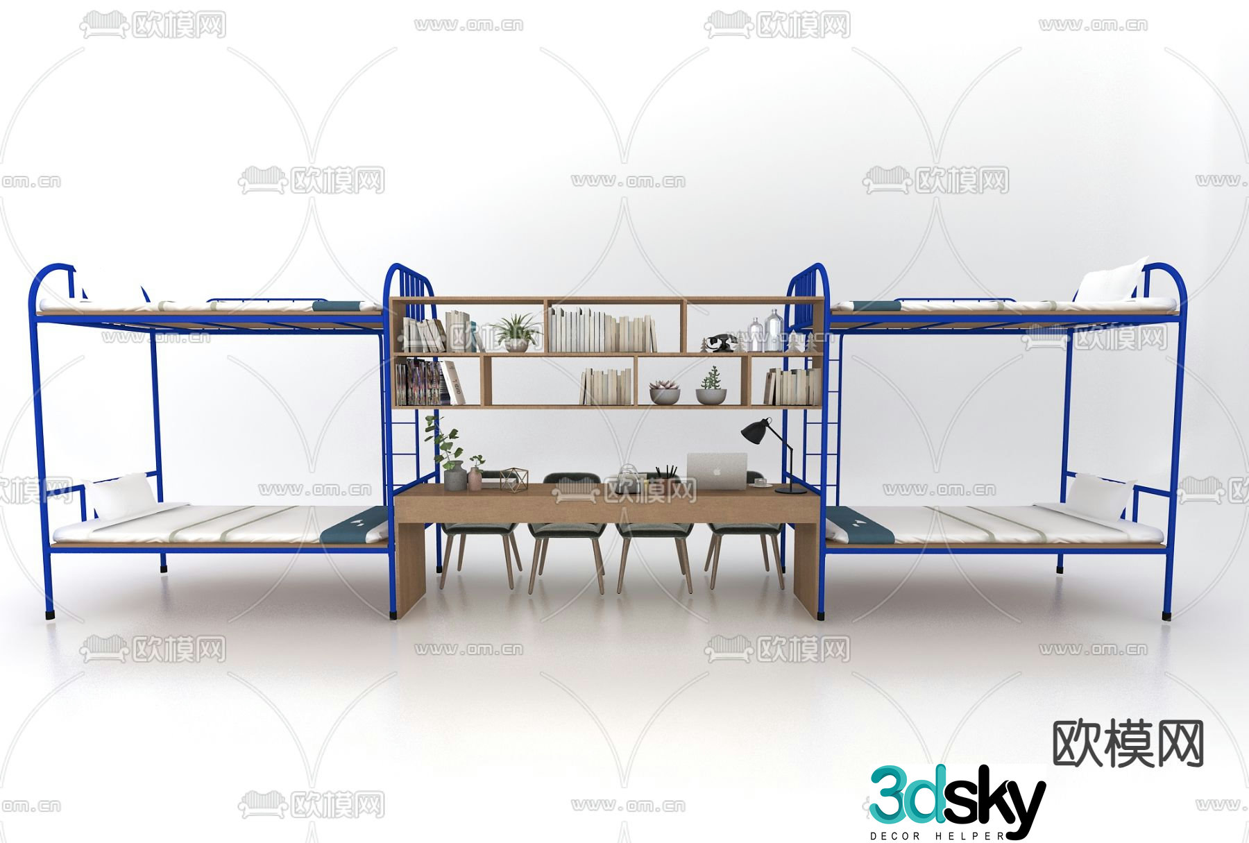 Dormitory bunk beds 3D model