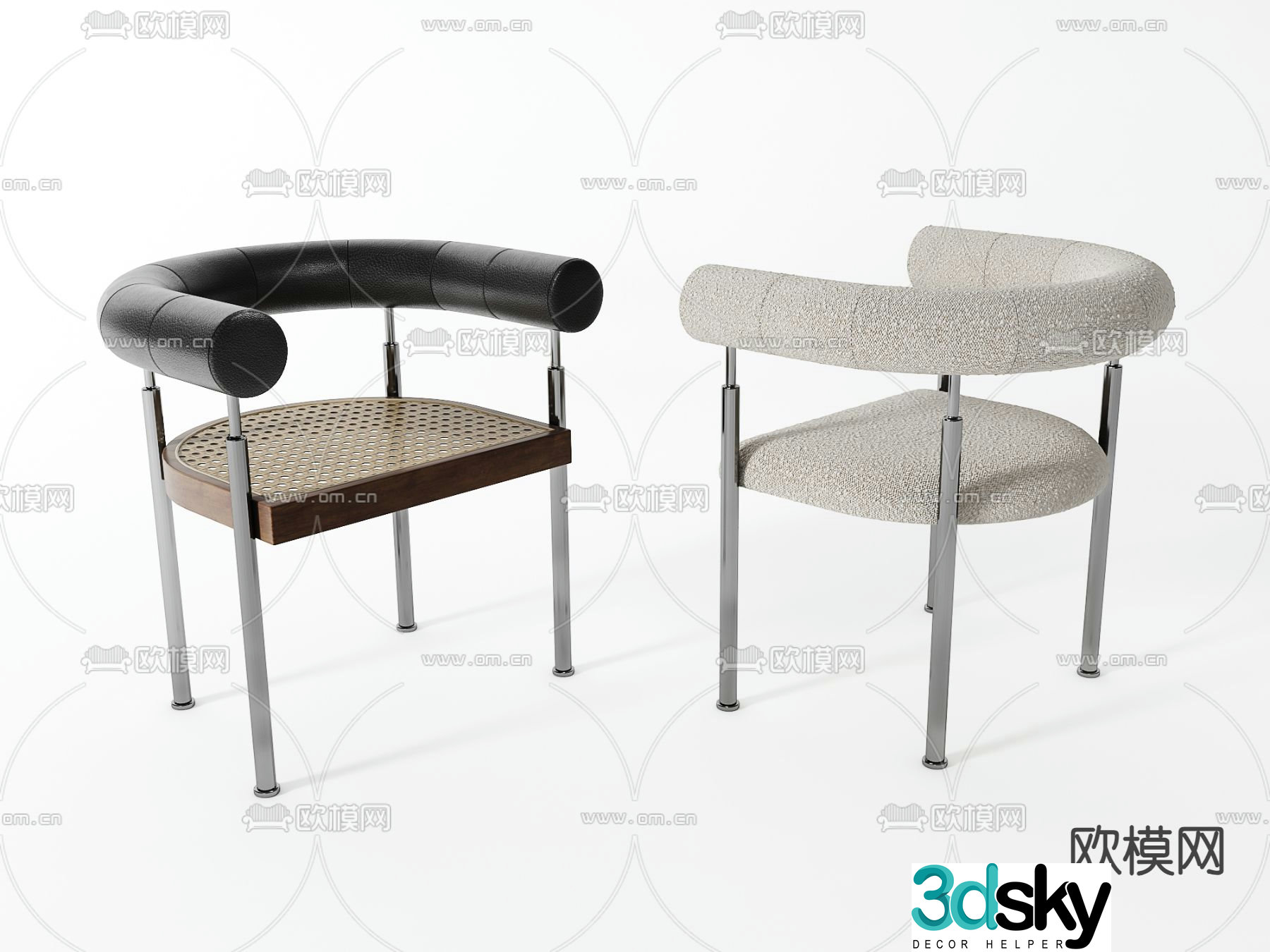 Modern chair dining chair 3d model