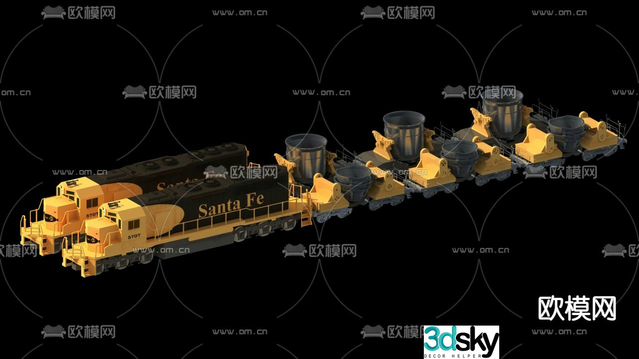 Hot metal tanker, slag tanker, tanker 3d model