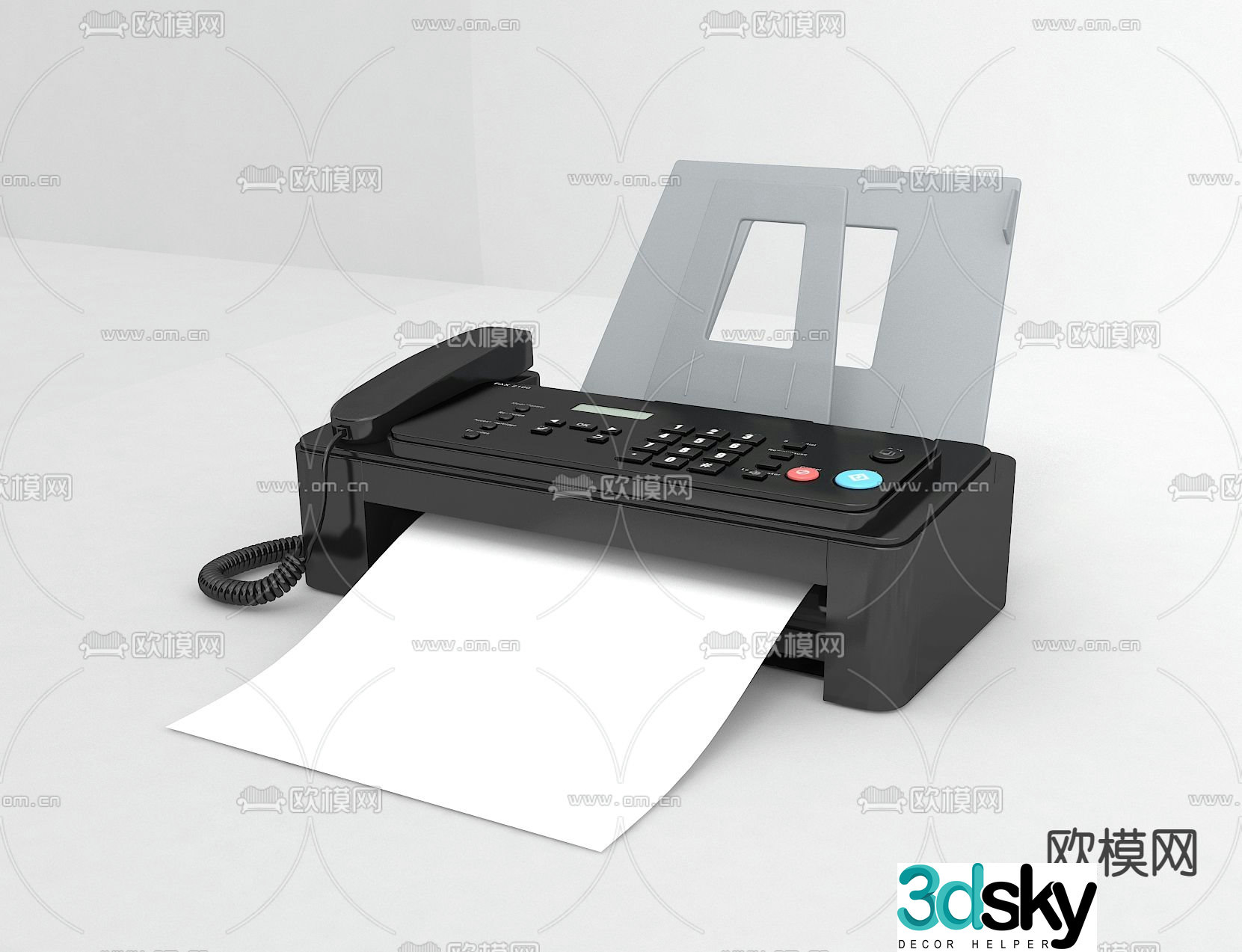 Fax machine printer 3d model