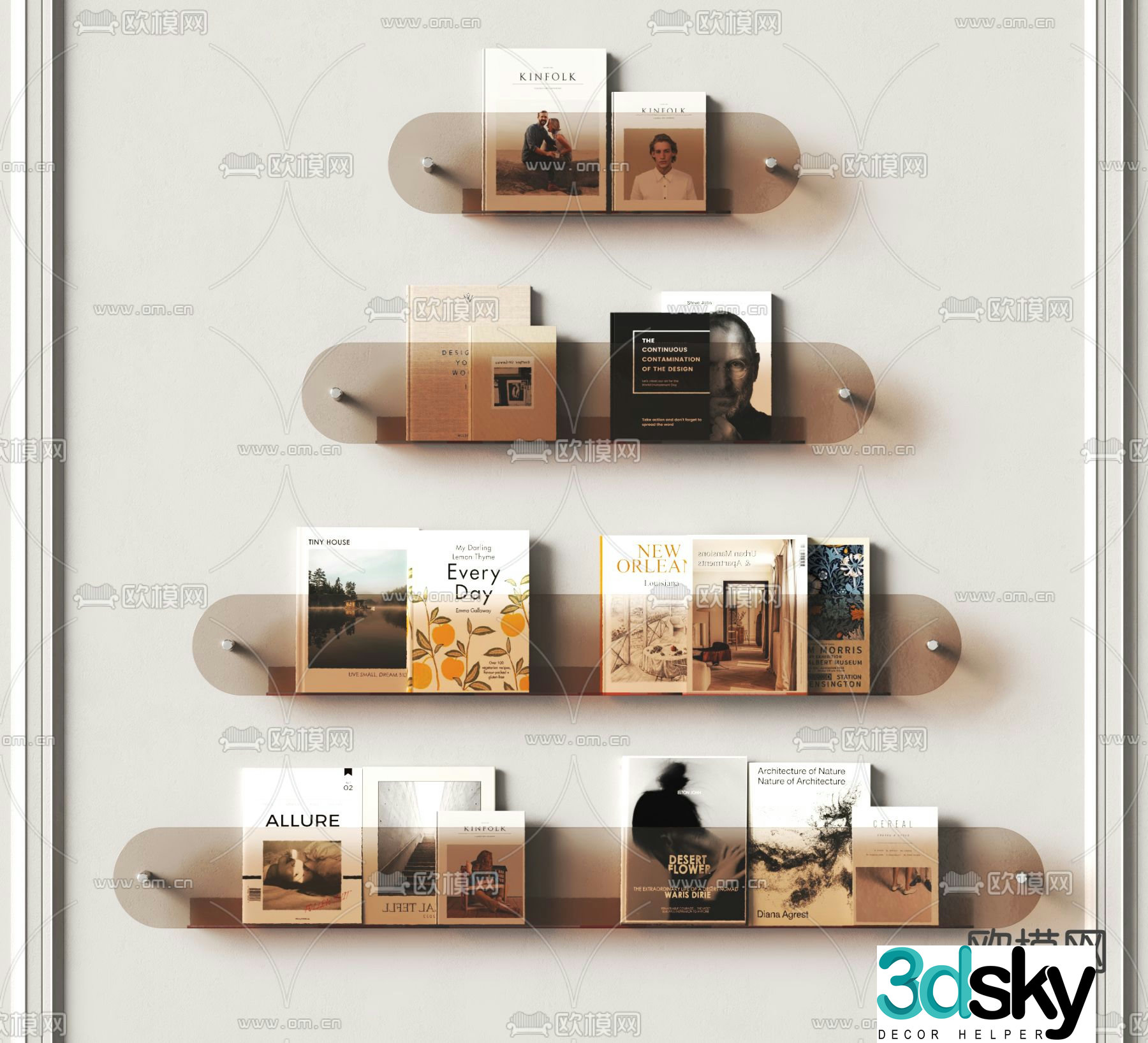 Wall cabinet wall cabinet acrylic bookshelf 3D model