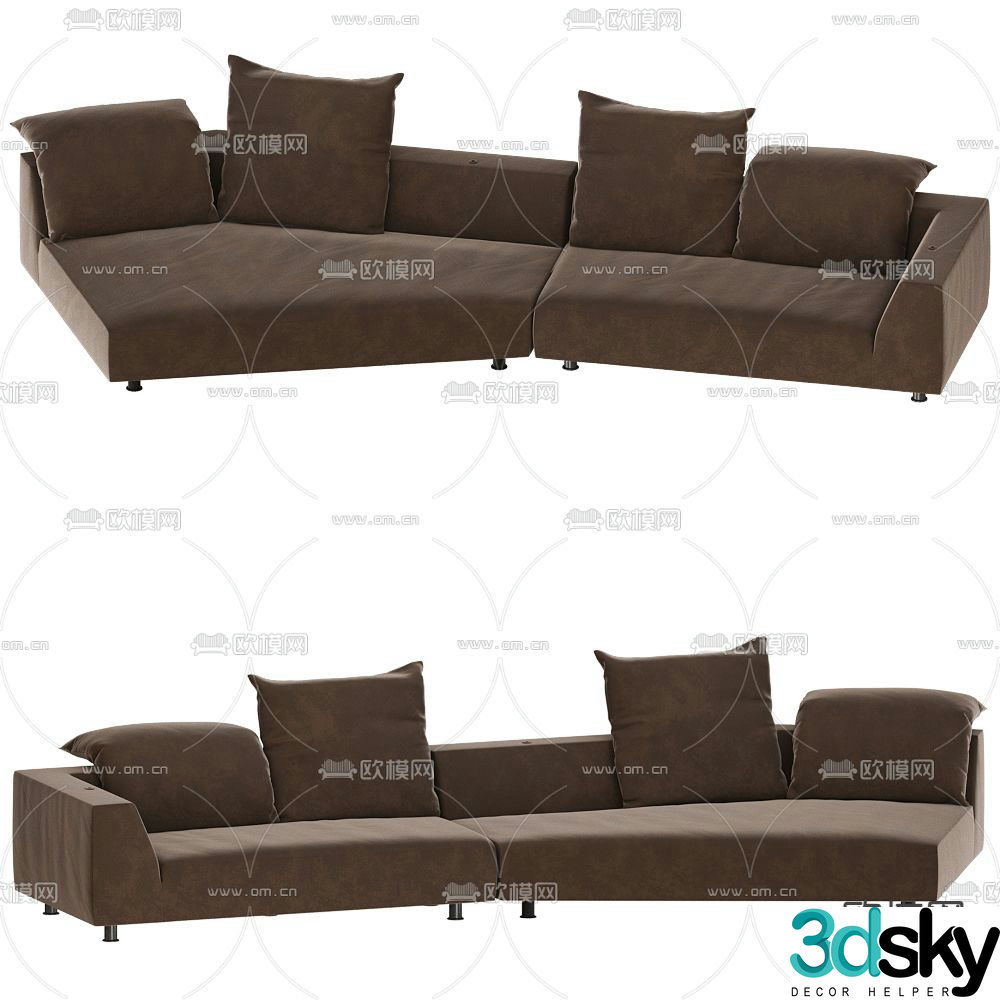 Edra special shaped sofa curved sofa 3d model