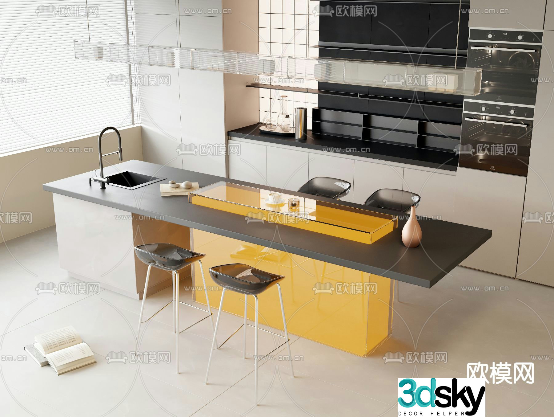 Nakashima bar water bar 3d model