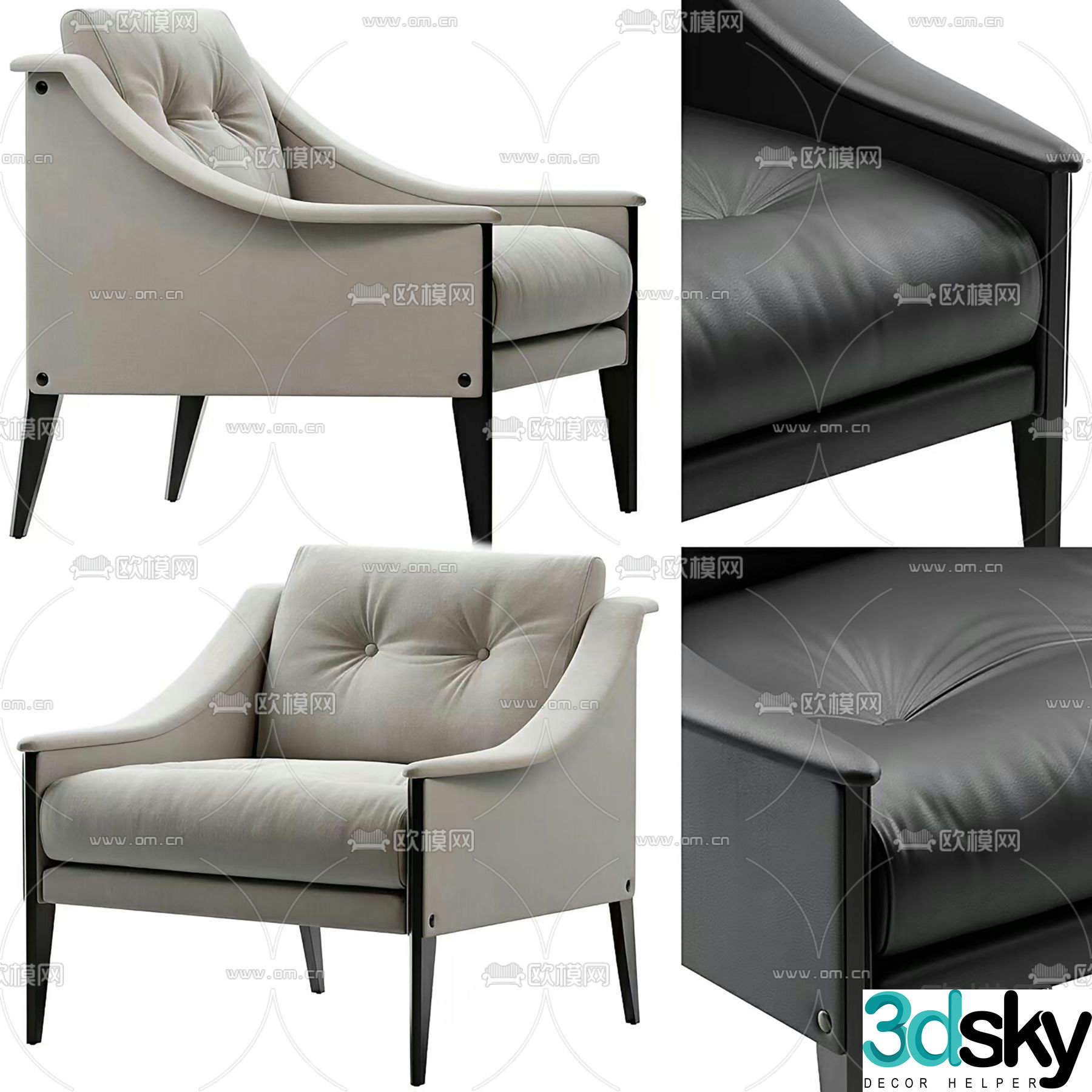 Dezza armchair lounge chair 3d model