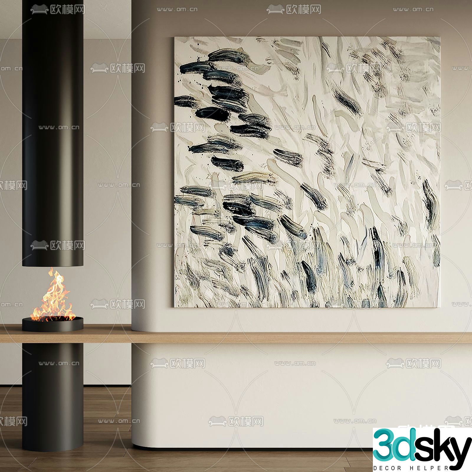 Hanging paintings decorative paintings 3D model
