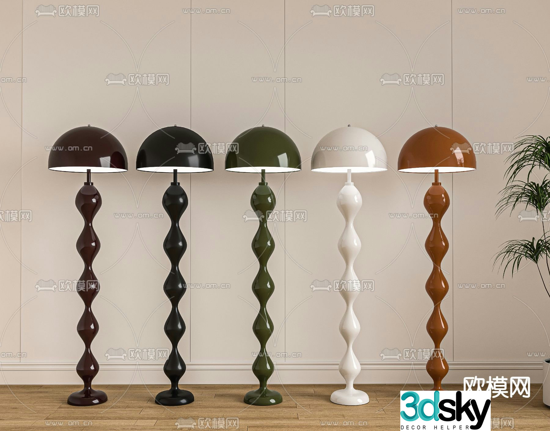 Simple floor lamp 3d model