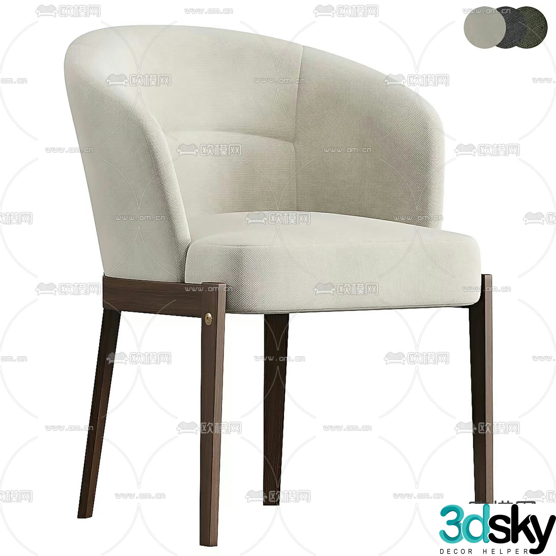 Nordic single chair 3d model