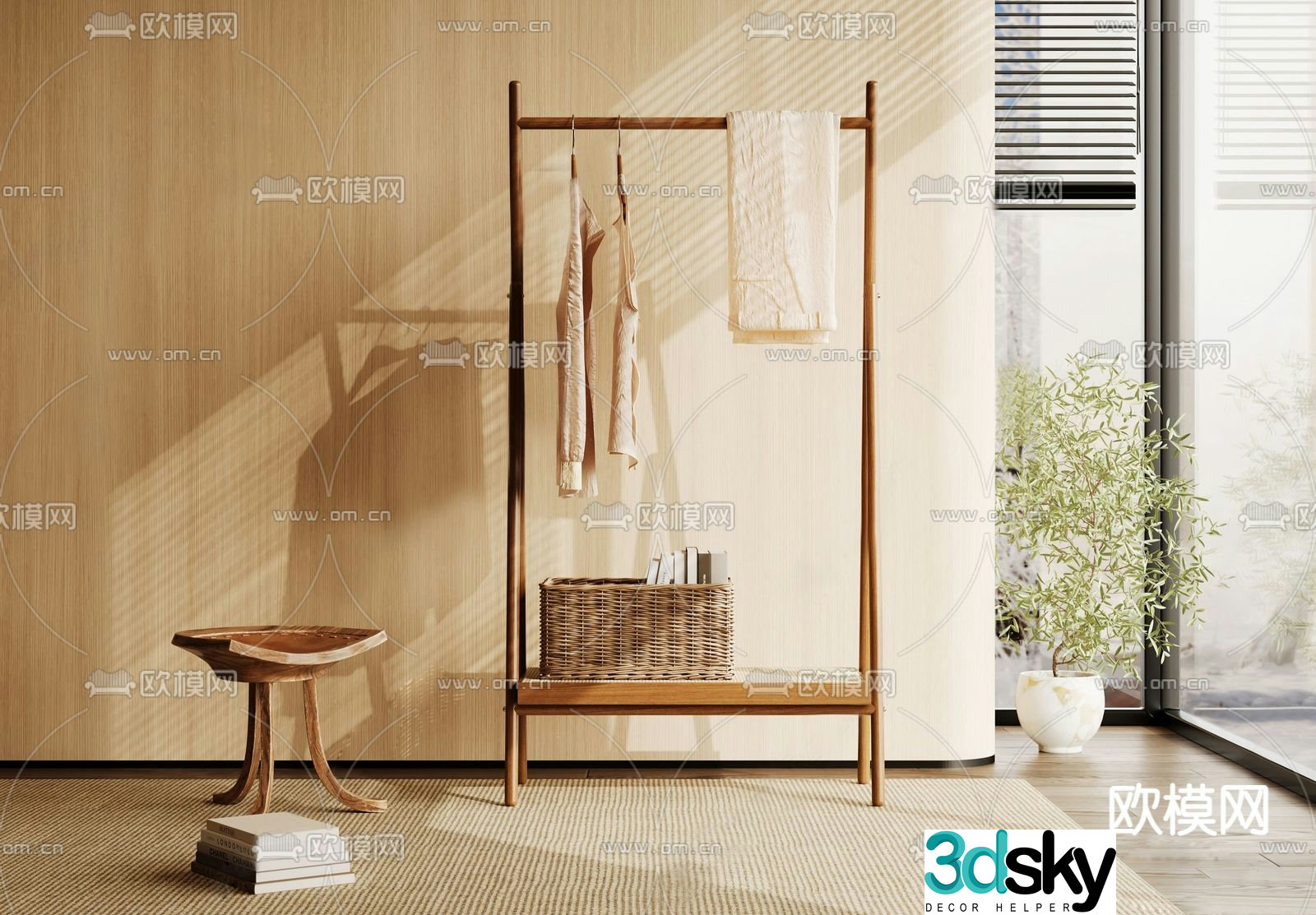 Wasabi hanger clothes rack 3d model