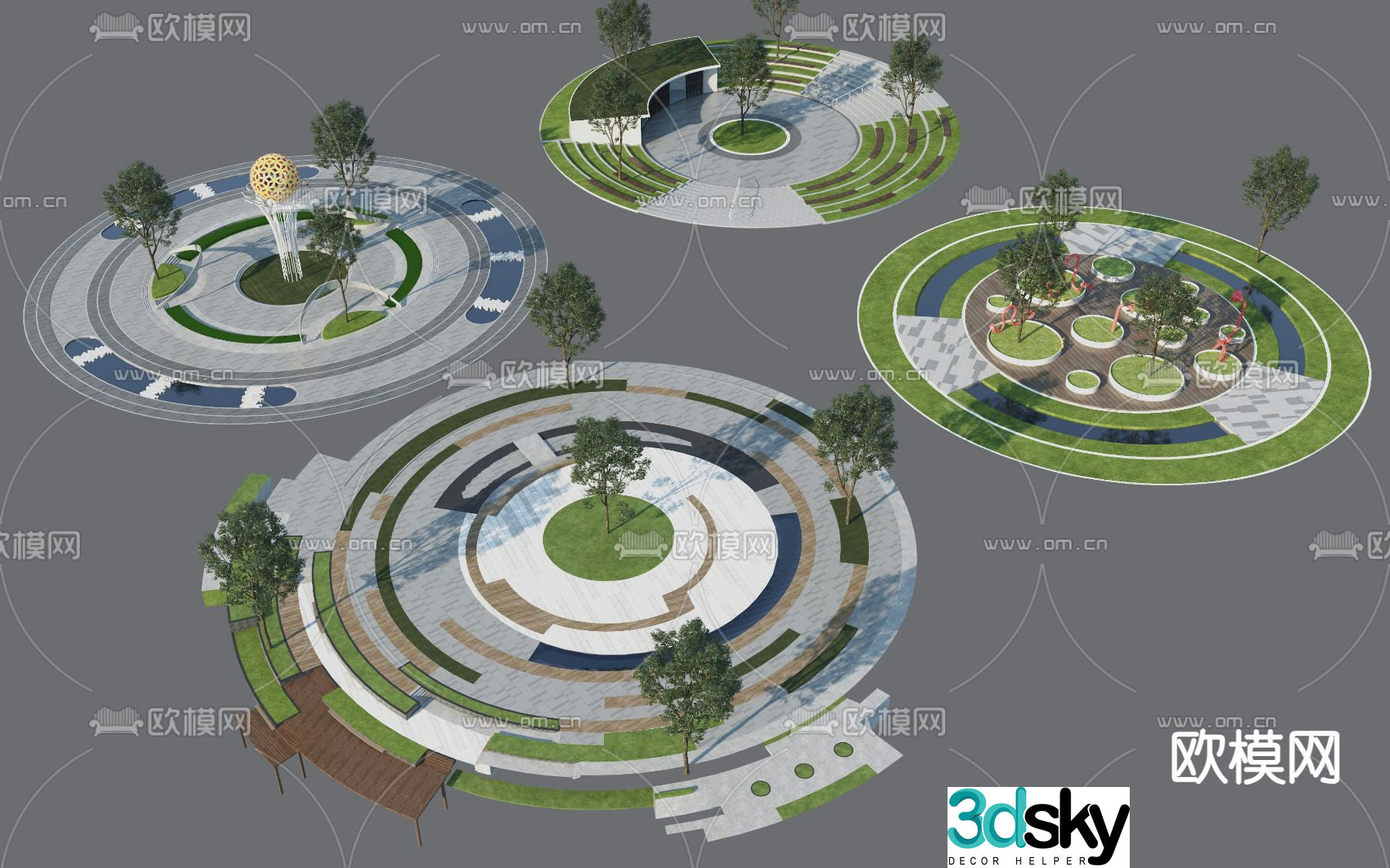 Park landscape 3d model