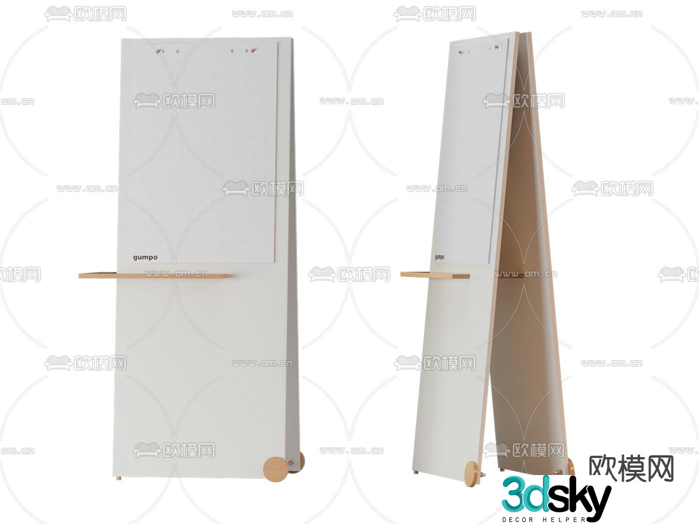 Office whiteboard movable meeting log table meeting record signing table 3D model