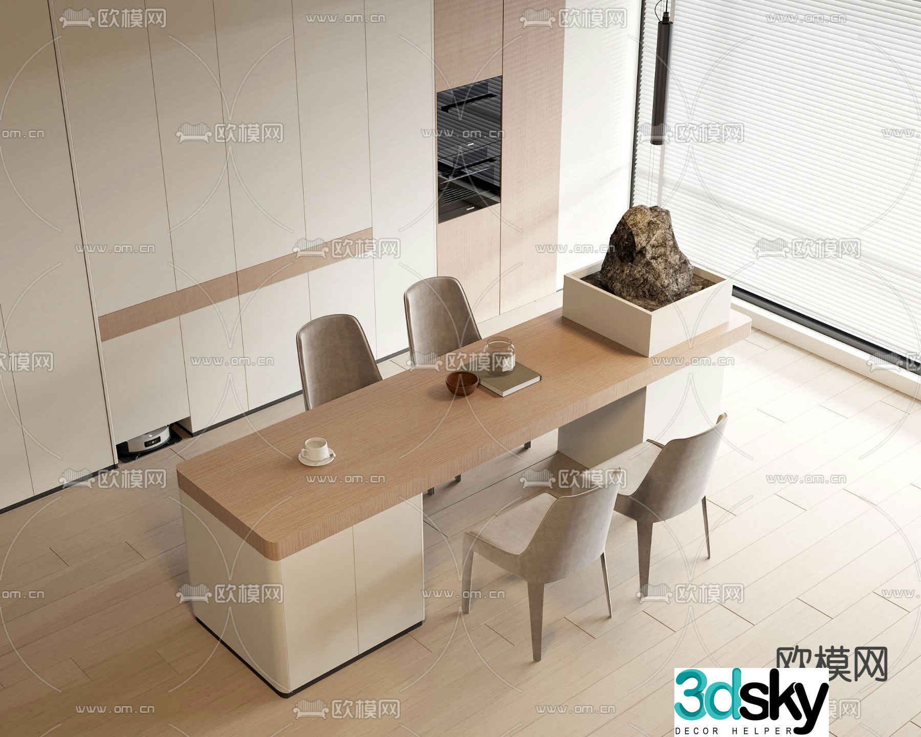 Nakashima bar water bar 3d model