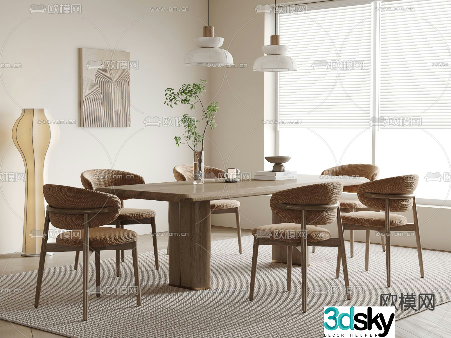 Wasabi Wind Dining Table and Chair 3D Model