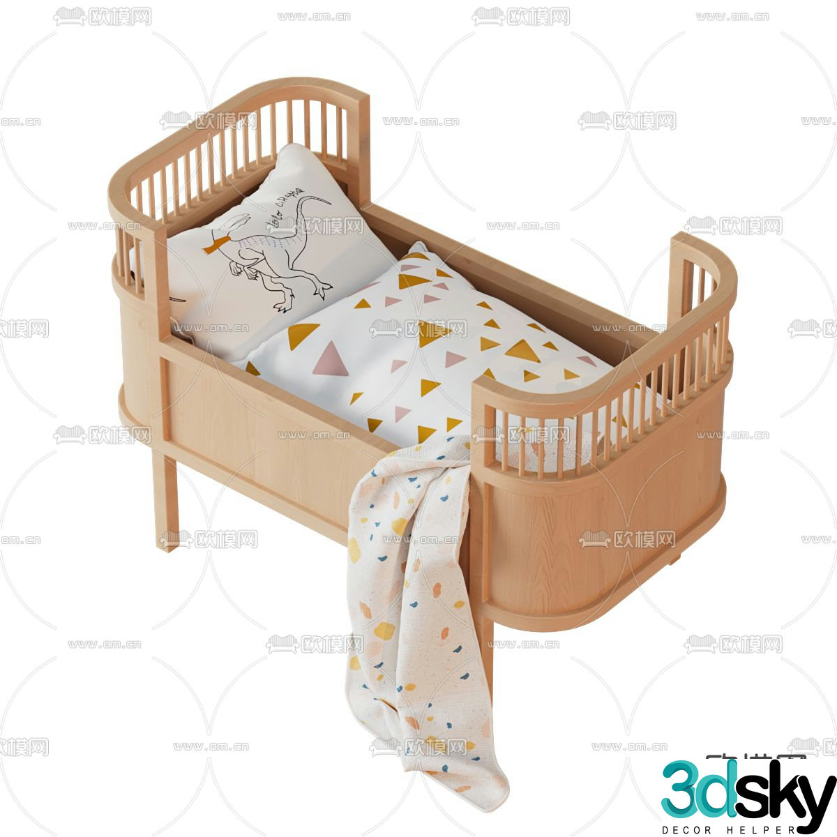 Modern crib 3d model